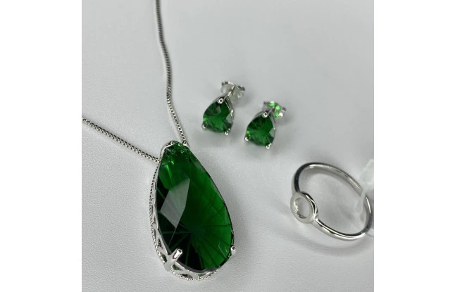 Colar Gota Verde Grande 