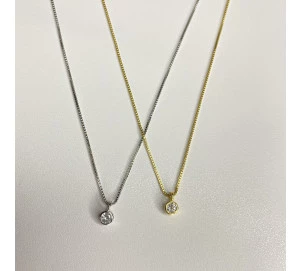 Colar Ponto De Luz Zircônia Cristal 