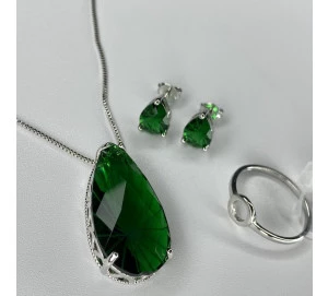 Colar Gota Verde Grande 