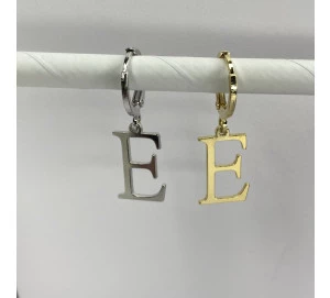 Pingente Letra "E" Lisa Delicada Com Argola Articulada