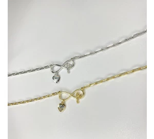 Pulseira Cartier Infinito Com Escrita Fé 